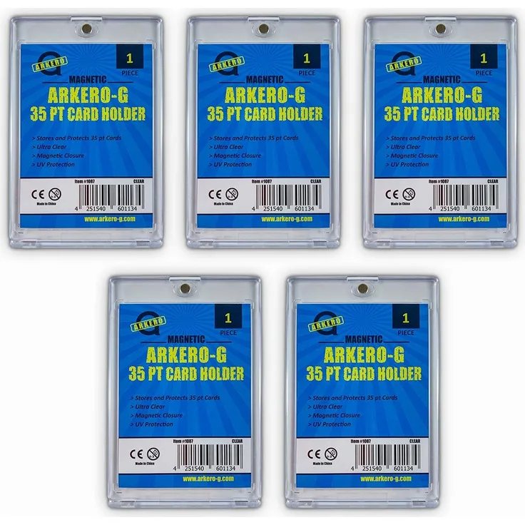 Arkero-G® 5X 35pt Magnetic Card Holder Schutzhüllen / Kartenhalter für Standard & Small Sammel-Karten z. B. Pokemon, MTG Magic, Yugioh