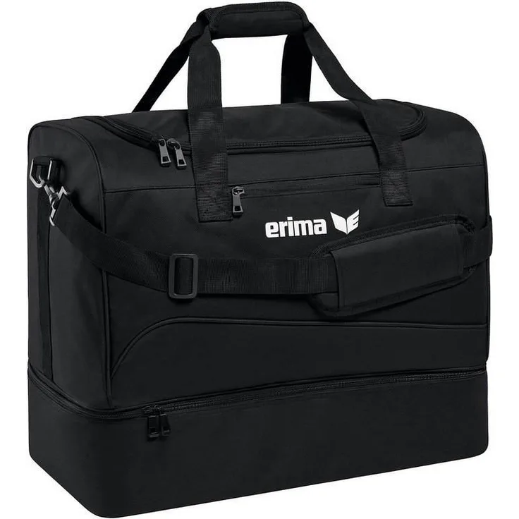 Erima Club 1900 2. 0 Sporttasche mit Bodenfach schwarz, M 50 x 28 x 56 cm (49. 5 Liter)