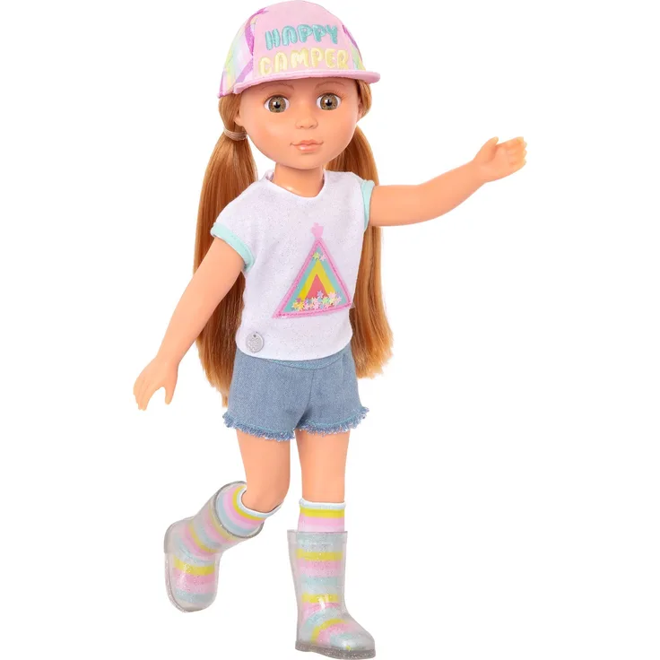 Glitter Girls Puppe Astrid – Bewegliche 36 cm Puppe mit Puppenkleidung, Zubehör und roten Langen Haaren zum Frisieren – Spielzeug ab 3 Jahren (6 Teile)