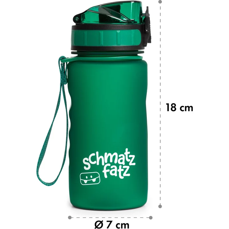 schmatzfatz Trinkflasche Sportflasche 350 ml 18 cm Tritan Grün – Bild 4