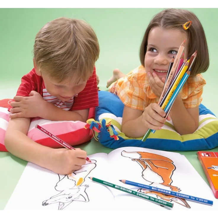 Dreikant-Buntstift - STABILO Trio dick - 24er Pack - mit 24 verschiedenen Farben und Spitzer – Bild 4