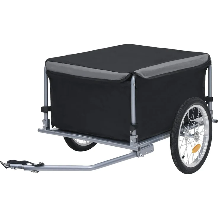 vidaXL Fahrrad-Lastenanhänger Schwarz und Grau 65 kg – Bild 1