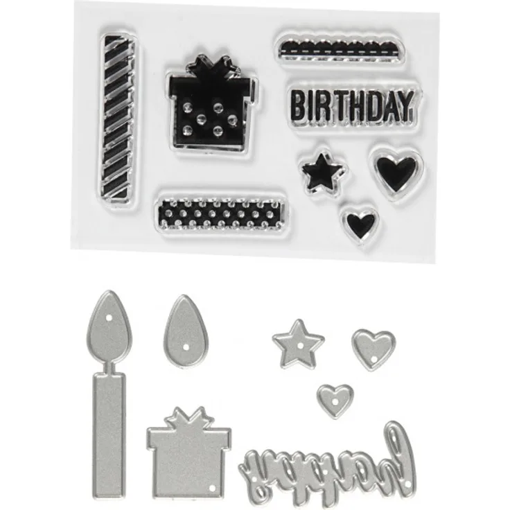 Creativ Company Stempel, Präge und Stanzformen, Geburtstag 117485