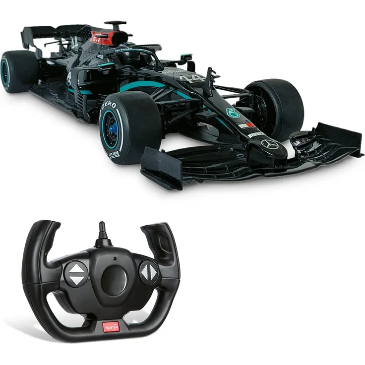 Mondo Motors - F1W11 Mercedes AMG Petronas, ferngesteuertes Auto im Maßstab 1:12 Lewis Hamilton / Valtteri Bottas, Formel 1 Auto, 2,4 GHz, Farbe Schwarz