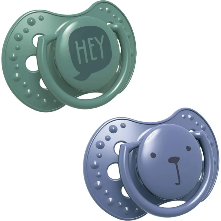 LOVI Schnuller 3-6 Monate, Silikon, BPA-frei, Hygieneschutzhülle, Hey Kollektion, 2 Stück, Blau