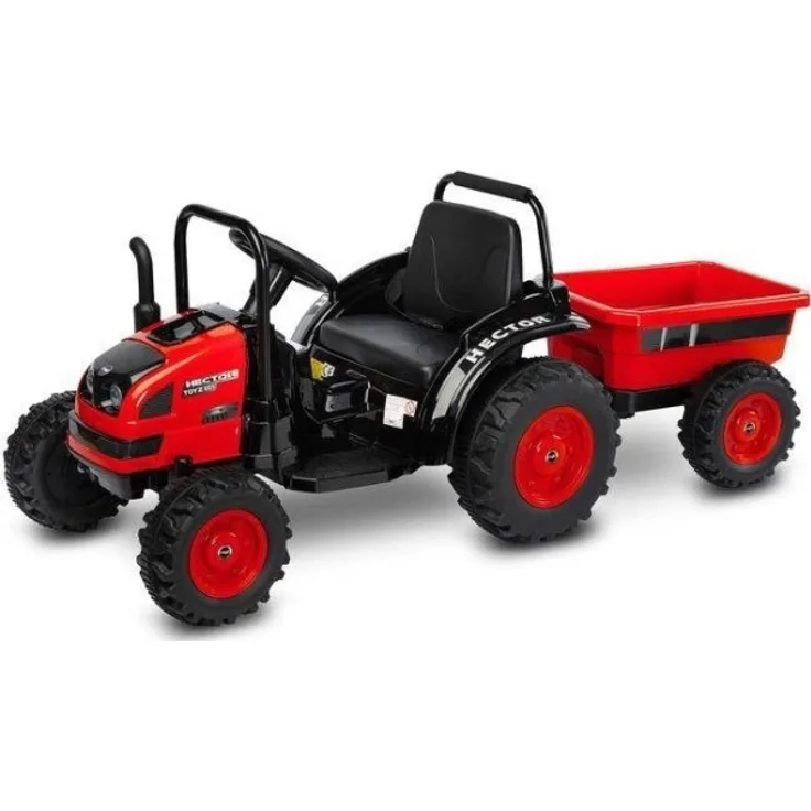Toyz Akku-Traktor mit Anhänger Caretero Toyz Hector wiederaufladbarer Traktor + Fernsteuerung - rot