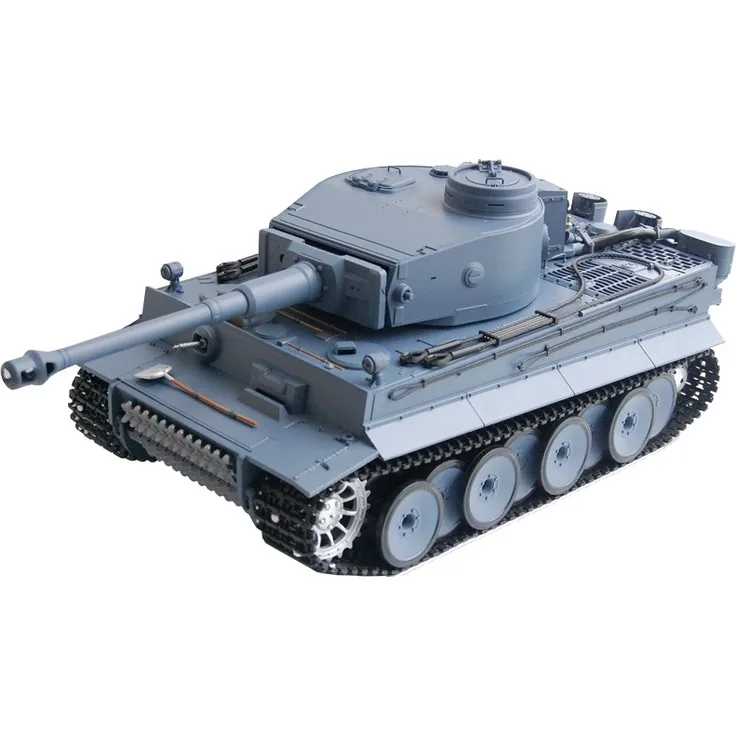RC Panzer "German Tiger I" Heng Long 1:16 Grau, Rauch&Sound+Metallgetriebe und 2,4Ghz