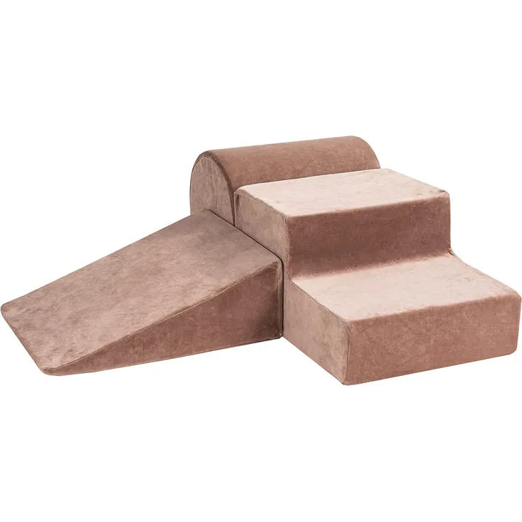 MEOWBABY Schaumstoff Bausteine für Kinder - Baby 3 Elemente Softbausteine Spielplatz 145x45cm, Beige