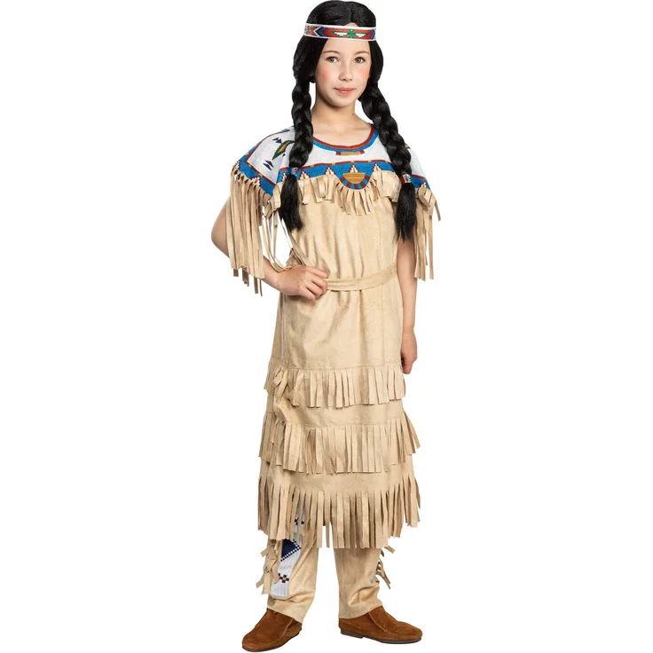 Maskworld Nscho-tschi Kinderkostüm - Indianer Western - Kindergröße: 122-128 - Lizenz-Kostüme aus den Karl-May-Filmen für Karneval und Motto-Party