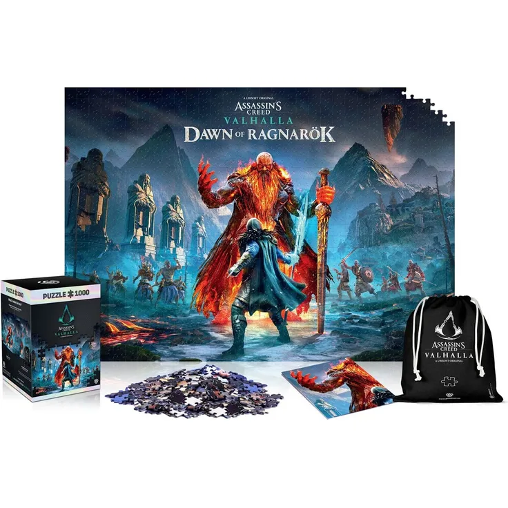 Assassin's Creed Valhalla: Dawn of Ragnarok - Puzzlespiel mit 1000 Teilen und den Maßen 68 cm x 48 cm | inklusive Poster und Tasche | Spiel-Artwork für Erwachsene und Teenager