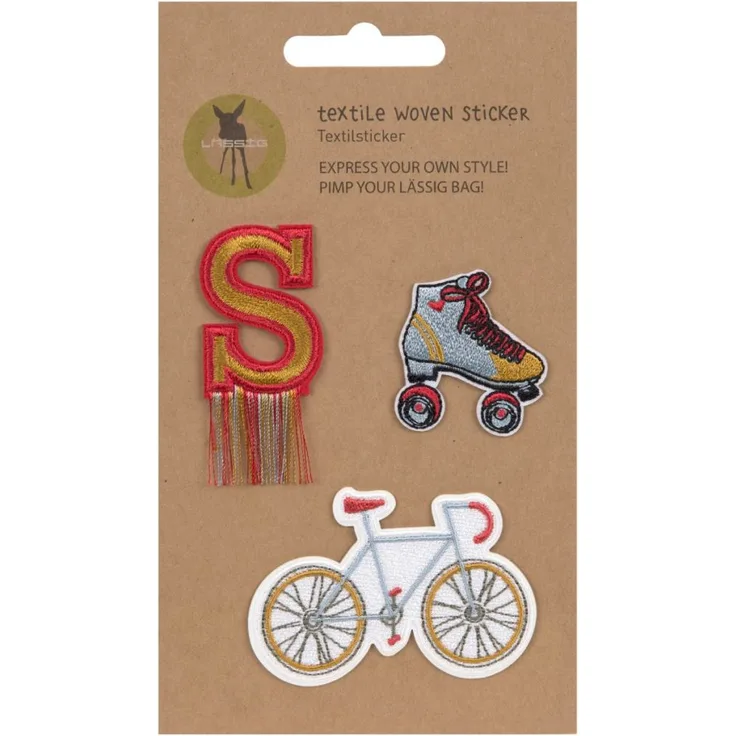 Lässig Textil-Sticker (3 Stk) - Schul Set Unique, Stick on Bike