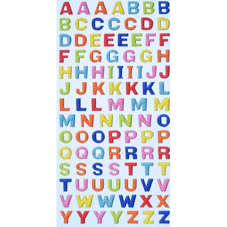 Schaum-Sticker bunte Großbuchstaben 9 mm