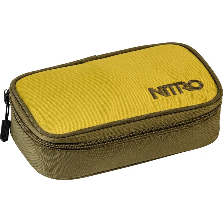 Nitro Pencil Case XL inkl. Geo Dreieick & Stundenplan, Federmäppchen, Schlampermäppchen, Faulenzer Box, Federmappe, Stifte Etui, Golden Mud