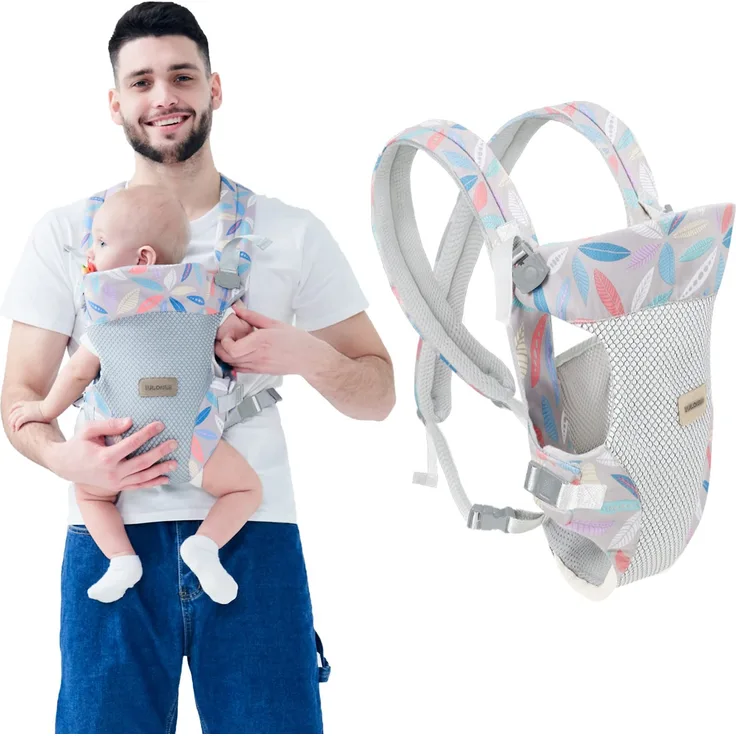 IULONEE Baby Tragen Wickeln Einstellbar 4 in 1 Multifunktional Träger Leichte Infant Carrier Babytrage ab Ergonomische Hände Frei Babytragetasche für 5-20kg Neugeborene Blau