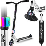 KESSER® Stunt Scooter X-Limit-Pro 360° Lenkung Funscooter Stuntscooter mit Ständer ABEC 9 Kugellagern, 110 mm PU Räder , Kickscooter Tretroller Cityroller Trick Roller für Kinder Erwachsene Chrome / Silber