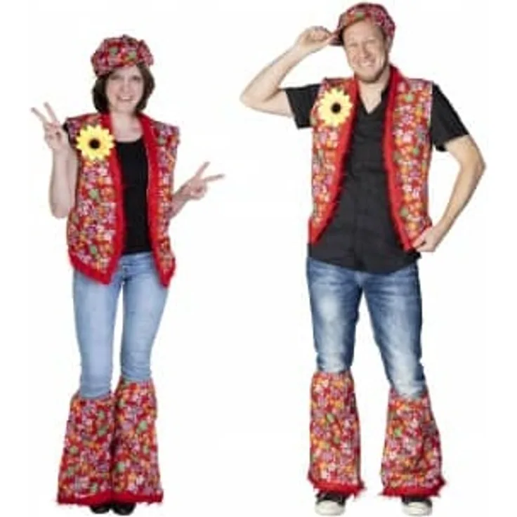 Faschingsset - Hippie - für Erwachsene - 3-teilig