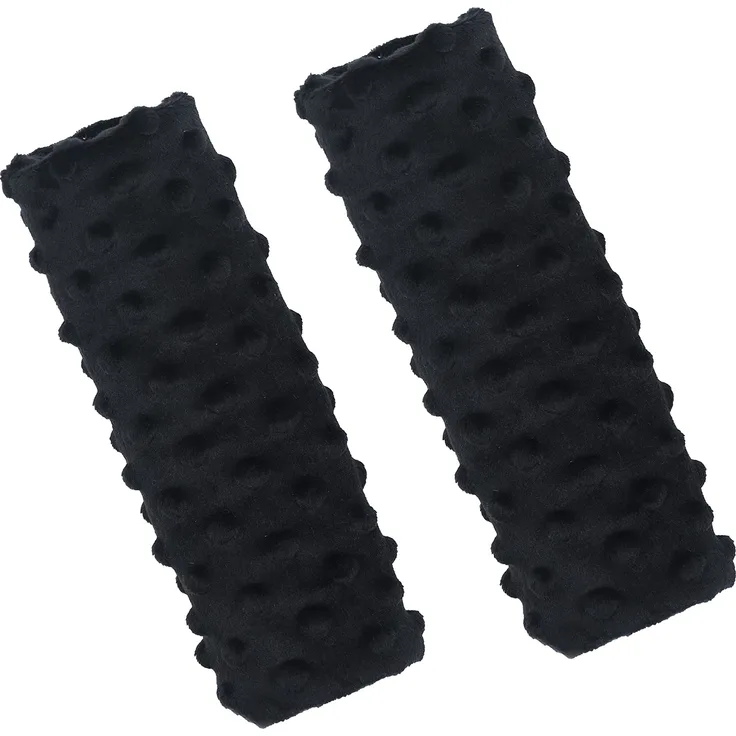 Balbina 2 Stück Gurtpolster Auto, Schulterpolster Erwachsene Kinder Babyschale, einsetzbar als Schoner für Kinderwagen Rucksäcke, Minky-Stoff, Universal 7 x 21 cm, Schwarz