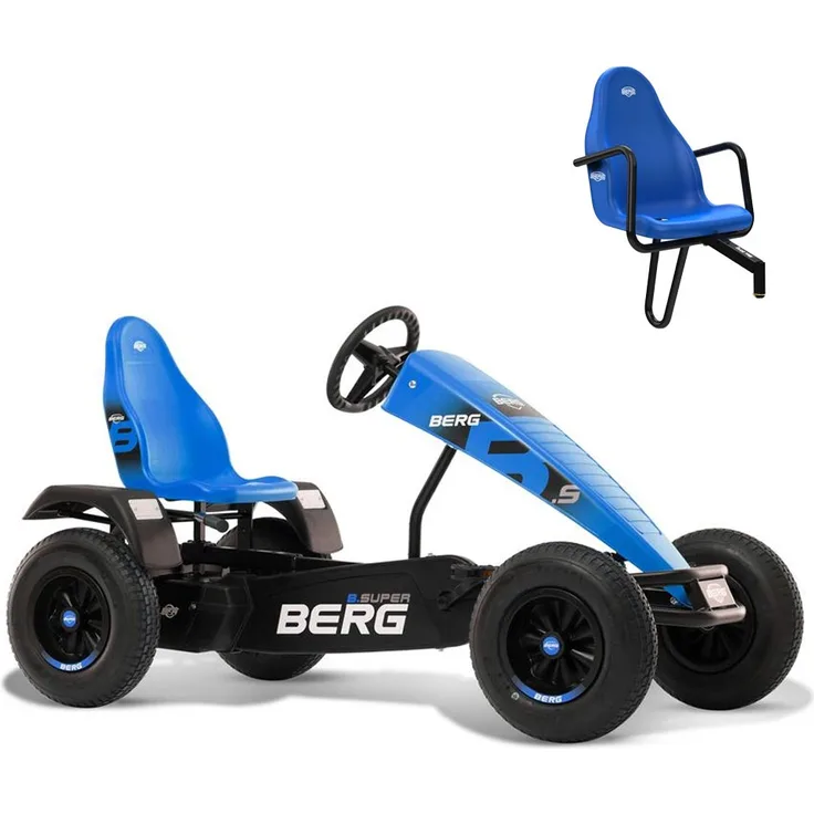 BERG Gokart B. Super Blue blau BFR-3 mit Gangschaltung inkl. Soziussitz