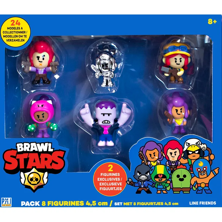 Lansay Brawl Stars – Pack 8 Figuren 4,5 cm – Brawler Team C, Mehrfarbig, 70231