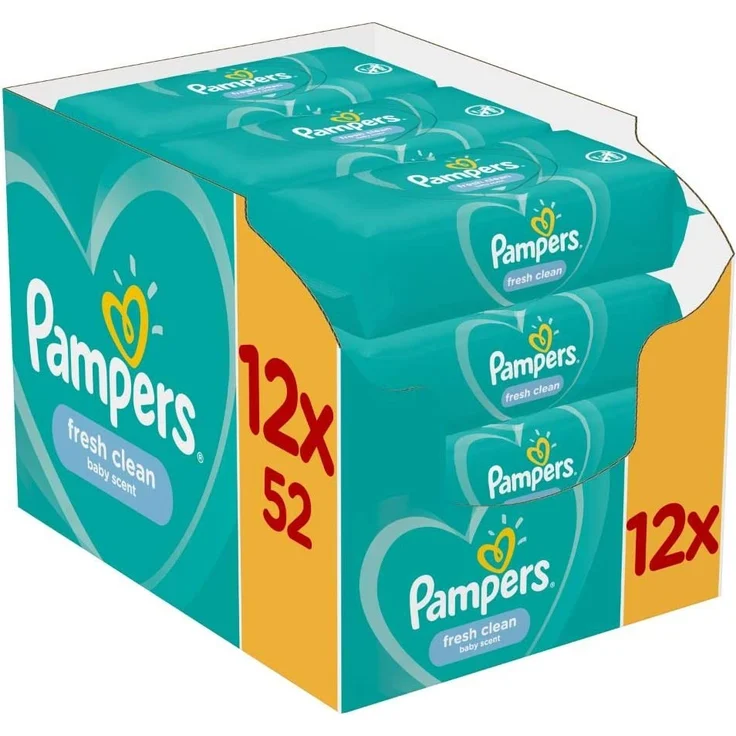 Pampers Fresh Clean Baby Feuchttücher 3x 4x52 Stück – Bild 1