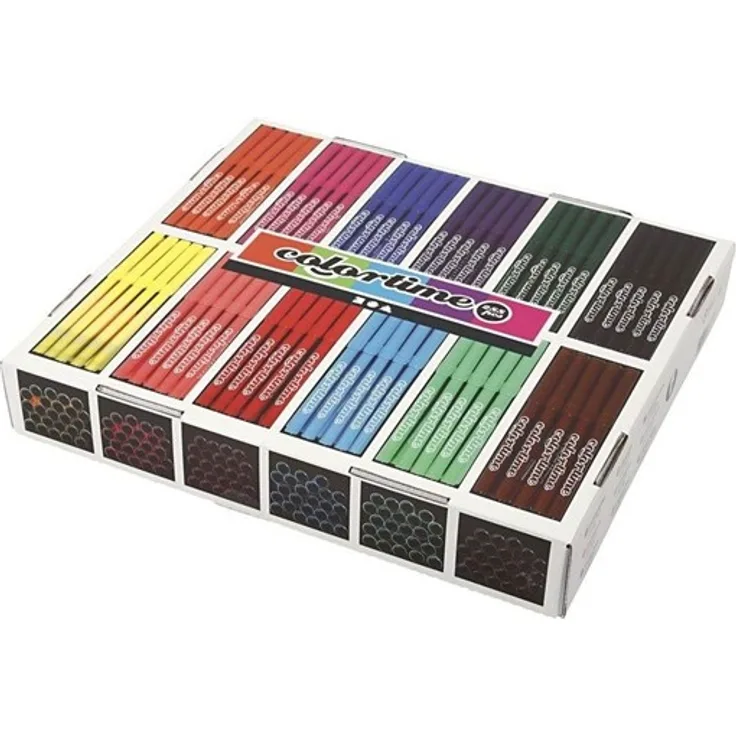 Colortime Colortime Filzstifte, Sortierte Farben, Strichstärke 2 mm, 12x24 Stck. / 1 Pck.