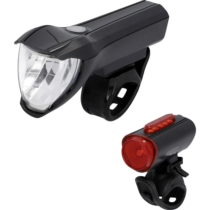 Fischer Twin Fahrrad-Beleuchtungs-Set 50/25/15 Lux + Akku Rücklicht – Bild 1