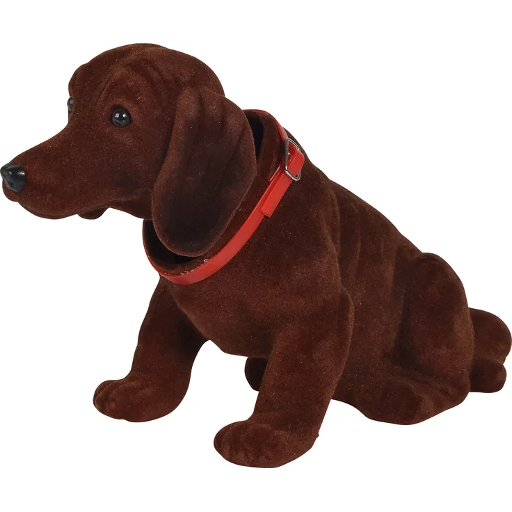 Simba Wackel Dackel Wackelkopf Waldi- Hund Deko Kult - Hutablage Retro dunkelbraun