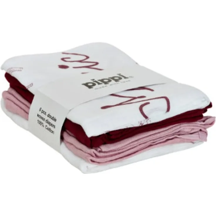 Pippi Muslin Tücher 6er Pack maroon red