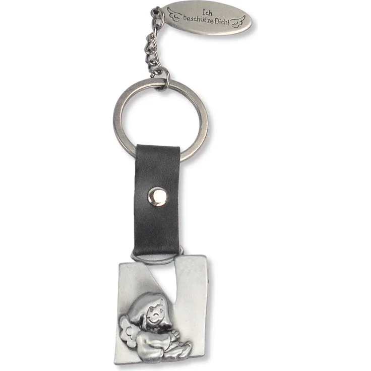 Schutzengel mit Buchstaben 'N' als Schlüsselanhänger