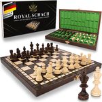 APEQi® ROYAL Schach - Schachspiel Holz hochwertig - 34,5x34,5cm, ab 14 Jahren, Geschenkidee - edles Schachbrett Holz hochwertig - klappbare Schachkassette mit Schachfiguren Chess Set aus EU