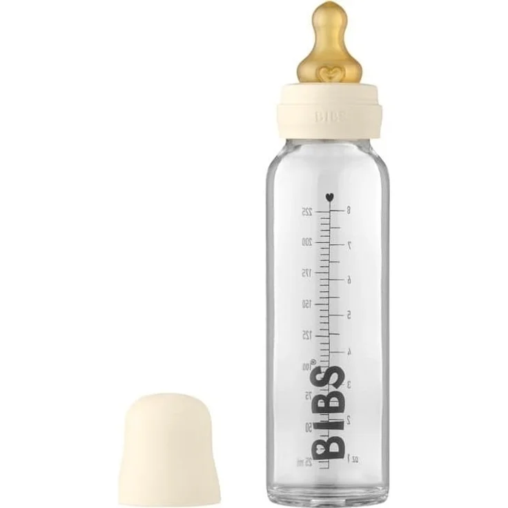 Bibs BIBS - Anti-colic Glass Bottle for Babies 225 ml IVORY – Bild 1