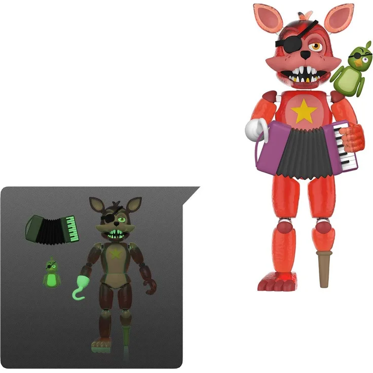 Funko 45638 Action Figure: Friday Night at Freddy's Pizza SIM- Rockstar Foxy - Glow in The Dark Translucent Five Collectible Toy, Multicolour