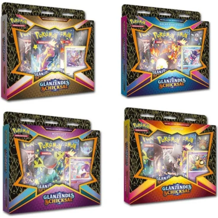 Pokémon Glänzendes Schicksal - Verrückte Party Pin Box Kollektion, 1 Stück, sort