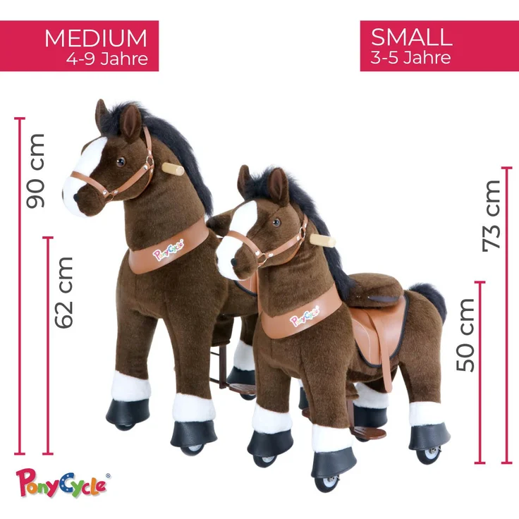 Ponycycle Mister Ed" Pferd Braun small Schaukelpferd auf Rollen mit Sound (U-Serie Modell 2022)" – Bild 6