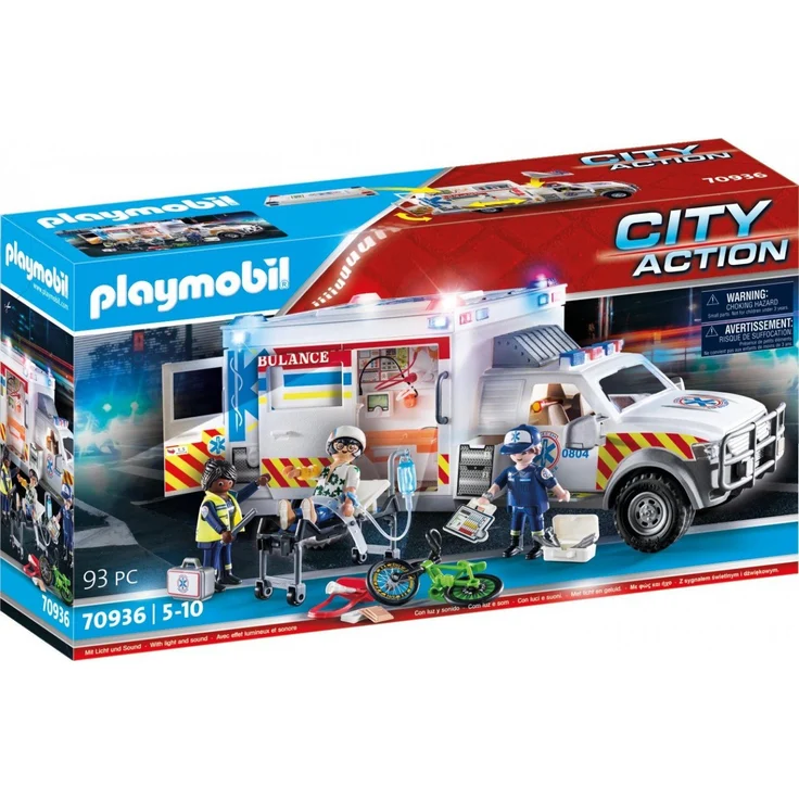 Playmobil City Action 70936 'Rettungs-Fahrzeug: US Ambulance', 93 Teile, ab 5 Jahren – Bild 1