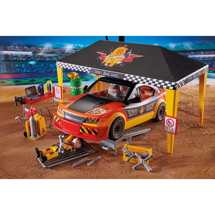 Playmobil Stuntshow 70552 'Stuntshow Werkstattzelt', 49 Teile, ab 4 Jahren – Bild 3