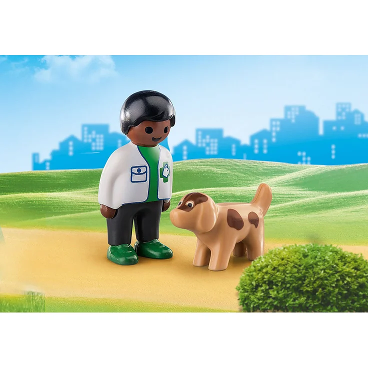 Playmobil 1.2.3 70407 'Tierarzt mit Hund', 2 Teile, ab 1,5 Jahren – Bild 2