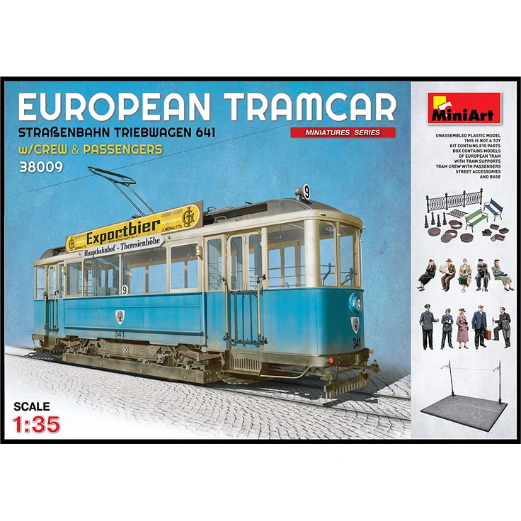 MiniArt 38009 European Tramcar(Strassenbahn Triebwagen 641) with Crew & Passengers – Bild 1