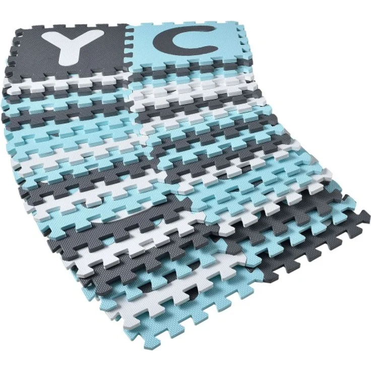 Juskys 'Noah' Puzzlematte, 36 Teile mit Buchstaben A-Z & Zahlen 0-9 - rutschfest, blau – Bild 11