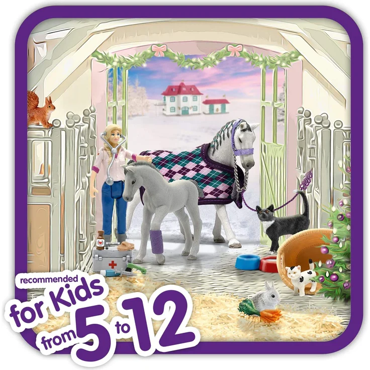 Schleich Horse Club 98269 Adventskalender 2020, ab 5 Jahren, mit exklusiven Figuren – Bild 6