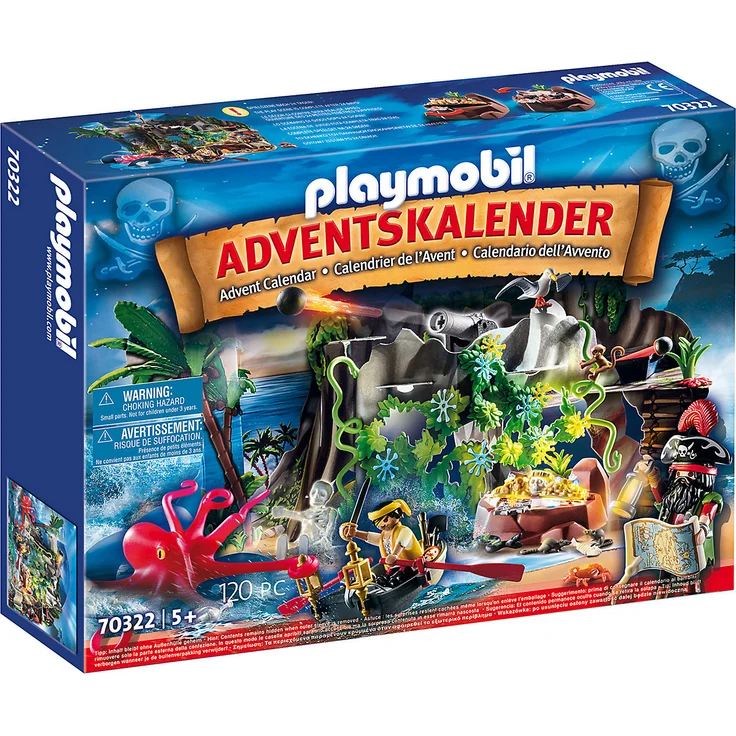 PLAYMOBIL 70322 Adventskalender 2020 'Schatzsuche in der Piratenbucht' mit 120 Teilen und vielen tollen Überraschungen – Bild 1