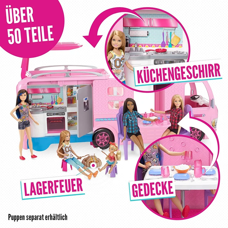 Barbie FBR34 'Super Abenteuer-Camper' Spielset, 60 cm lang, ab 3 Jahren – Bild 4