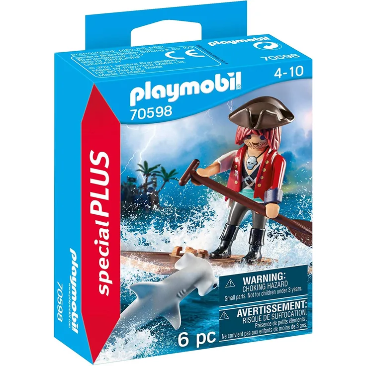 Playmobil Special Plus 70598 'Pirat mit Floß und Hammerhai', 6 Teile, ab 4 Jahren