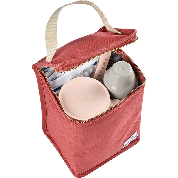 BÉABA - Isoliertasche für Babymahlzeiten - Geräumig - Aufbewahrung von Baby-Flaschen - Tasche für komplette Mahlzeiten - Zusammenlegbar - Weiches und wasserdichtes Material - Terracota – Bild 2