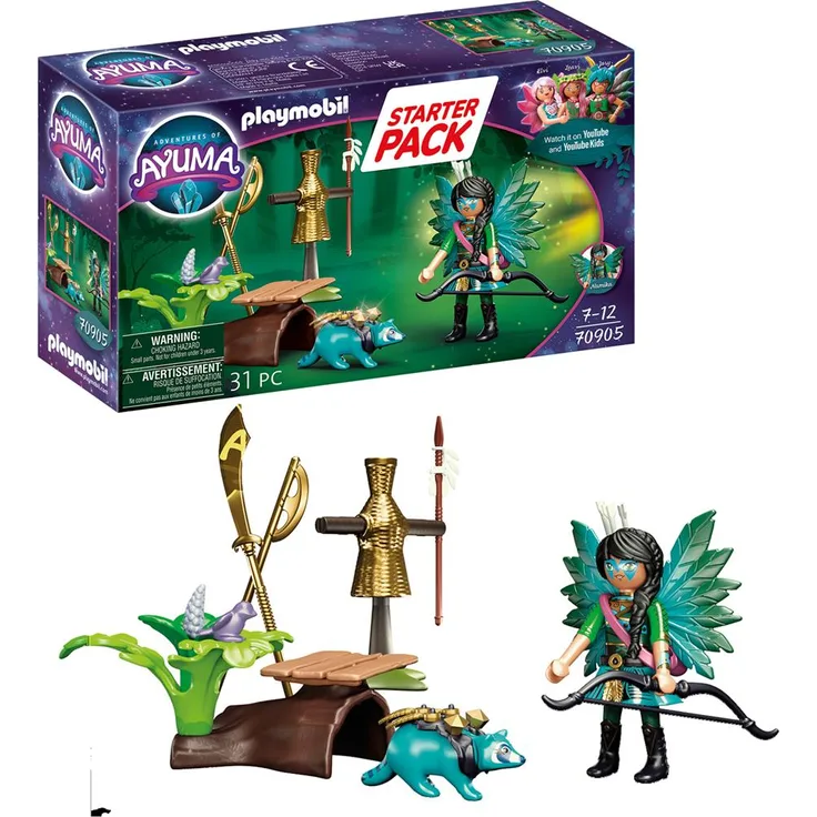 Playmobil Ayuma 70905 'Starter Pack Knight Fairy mit Waschbär', 31 Teile, ab 7 Jahren