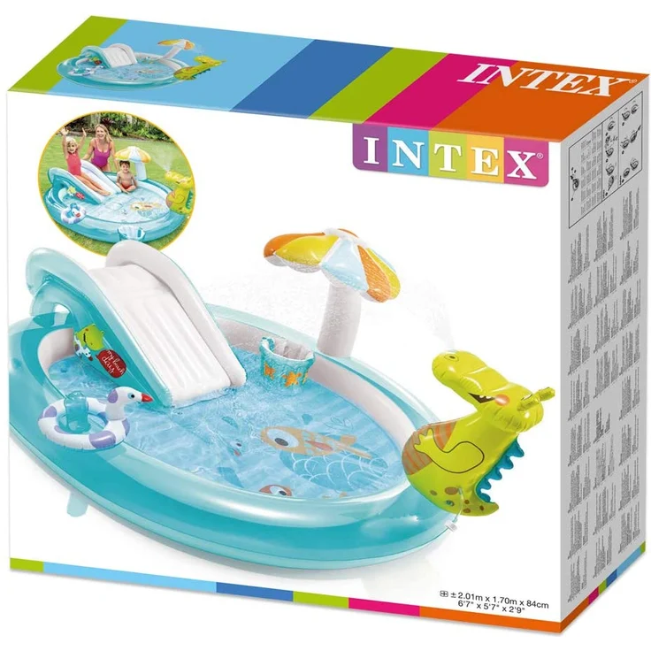 Intex 'Gator Play Center' Planschbecken, 201 x 170 x 84 cm, ab 3 Jahren, inkl. Rutsche und weiterem Zubehör – Bild 7