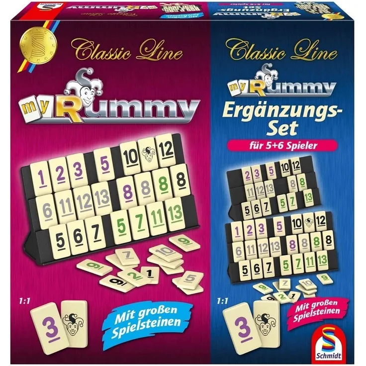 Schmidt Spiele 49289 - Rummy mit Ergänzungs-Set für 5+6 Spieler