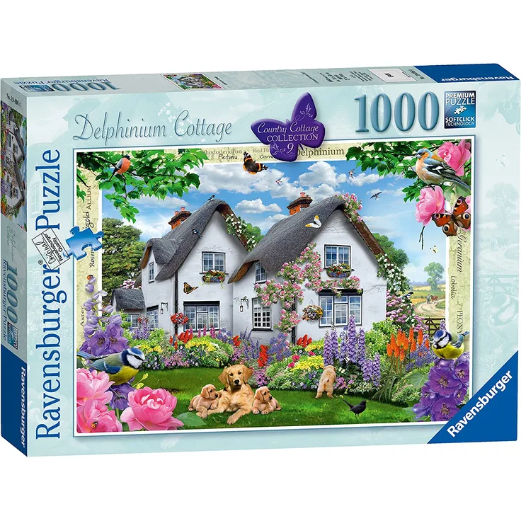 Ravensburger 19496 Country Collection Delphinium Cottage Puzzle (1000-piece)