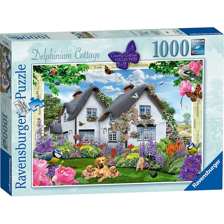 Ravensburger 19496 Country Collection Delphinium Cottage Puzzle (1000-piece)