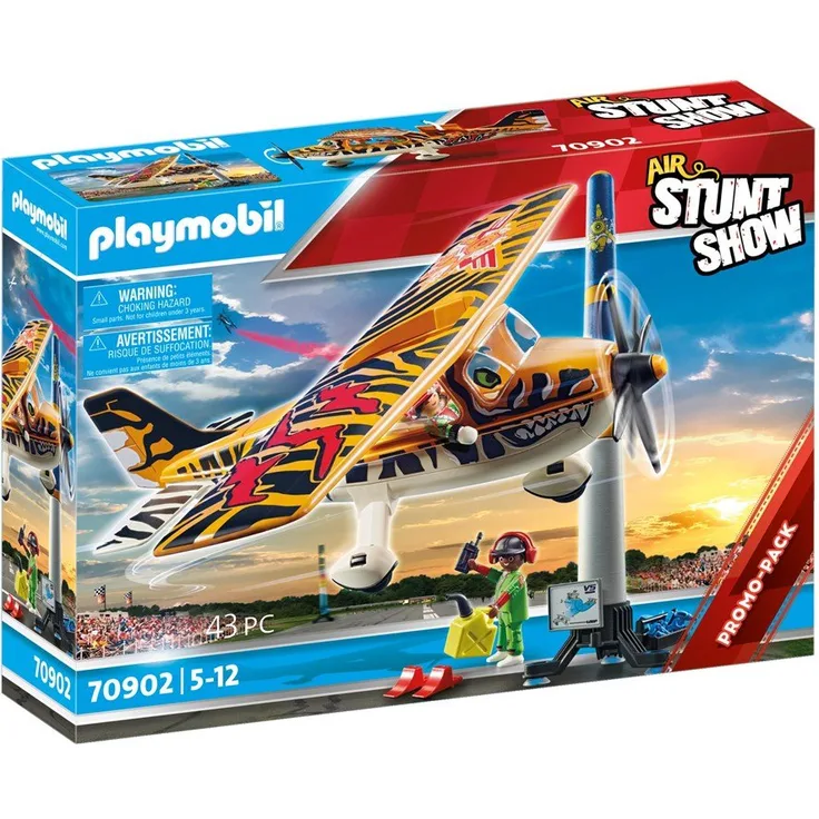 Playmobil Stuntshow 70902 'Air Stuntshow Propeller-Flugzeug Tiger', 43 Teile, ab 5 Jahren
